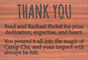 Camp Chi Thank You sign